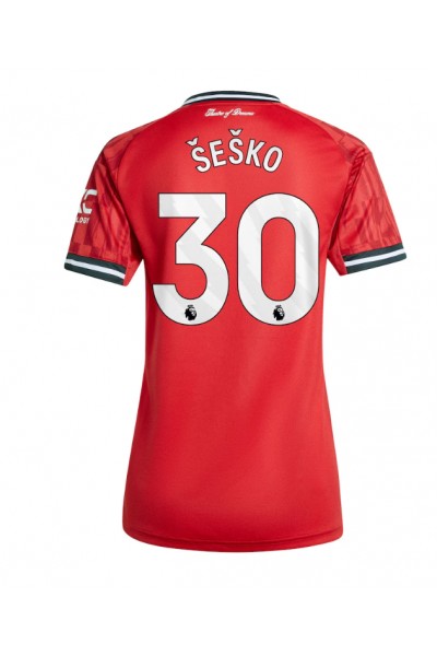 Manchester United Benjamin Sesko #30 Jalkapallovaatteet Naisten Kotipaita 2025-26 Lyhythihainen Manchester United Benjamin Sesko #30 Jalkapallovaatteet Naisten Kotipaita 2025-26 Lyhythihainen